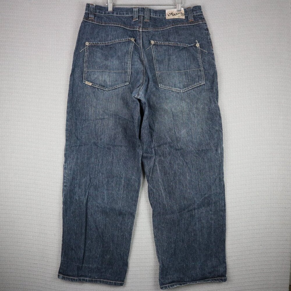 Mecca Denim Jeans Wide Cut Washed 36x32 Baggy Y2K - Picture 2 of 7